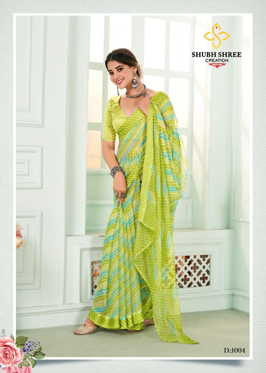 Florence By Shubh Shree Chiffon Printed Sarees Catalog